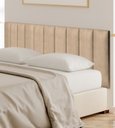 Ver imagem 2 de Cabeceira Veludo Bege Modular 60x20 P/ Cama King 10 Peças