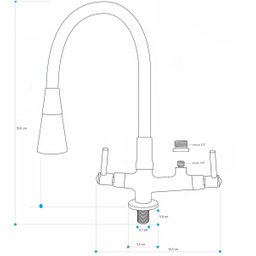 Torneira Preta Gourmet com Saída para Filtro 1/2 ou Purificador 1/4 7142 C80 Corpo Preto Tpm - 2