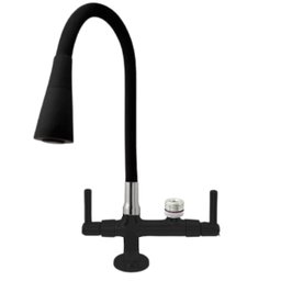 Torneira Preta Gourmet com Saída para Filtro 1/2 ou Purificador 1/4 7142 C80 Corpo Preto Tpm - 1