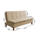 Ver imagem 4 de Sofa Cama Bicama Rubi Compacta Ideal para Aibnb Apartamentos e Casas Extremo Conforto Linho Bege