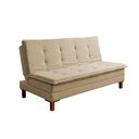 Ver imagem 6 de Sofa Cama Bicama Rubi Compacta Ideal para Aibnb Apartamentos e Casas Extremo Conforto Linho Bege
