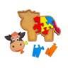 Quebra-Cabeça Infantil Vaca Educativo Pedagógico Em Madeira - 2