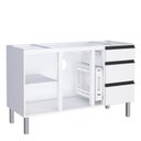 Ver imagem 3 de Cozinha Completa Gabinete e Armário Aéreo Gaia 150 Cozimax Branco