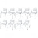 Ver imagem 2 de Cadeira Iso Base Branco Escola, Escritório Branco Kit 9 Un