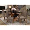 Ver imagem 2 de Mesa de Jantar Madetal 6 Lugares Madri 153x90cm Louro Preto