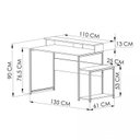 Ver imagem 3 de Mesa Gamer Escrivaninha Ryze 4500 135cm Preto e Grafite