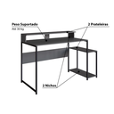 Ver imagem 5 de Mesa Gamer Escrivaninha Ryze 4500 135cm Preto e Grafite