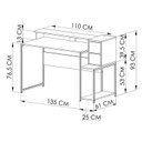 Ver imagem 3 de Mesa Gamer Escrivaninha Ryze 4501 135cm Placa e Ponto Vermelho E Grafite