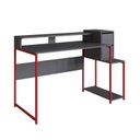 Ver imagem 2 de Mesa Gamer Escrivaninha Ryze 4501 135cm Placa e Ponto Vermelho E Grafite