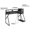 Mesa Gamer Escrivaninha 135cm 2 Gavetas Zed 4001  - 5