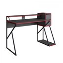 Ver imagem 2 de Mesa Gamer Escrivaninha Zed 4001 2 Gavetas 135cm Preto e Vermelho