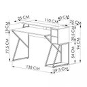 Ver imagem 3 de Mesa Gamer Escrivaninha 135cm 2 Gavetas Zed 4001 