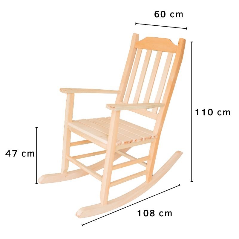 Cadeira de Balanço de Madeira Crú - 4