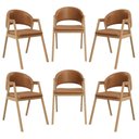 Ver imagem 1 de Kit 6 Cadeiras para Mesa de Jantar Moderna Courino - Balaqui Cor:marrom Claro