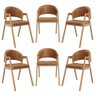 Kit 6 Cadeiras para Mesa de Jantar Moderna Courino - Balaqui Cor:marrom Claro - 1