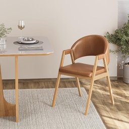 Kit 6 Cadeiras para Mesa de Jantar Moderna Courino - Balaqui Cor:marrom Claro - 3