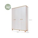 Ver imagem 4 de Guarda-Roupa Infantil 100% MDF 4 Portas e 3 Gavetas 152cm Multimóveis Crper-GRP135 Branco/Madeirado