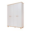 Ver imagem 2 de Guarda-Roupa Infantil 100% MDF 4 Portas e 3 Gavetas 152cm Multimóveis Crper-GRP135 Branco/Madeirado