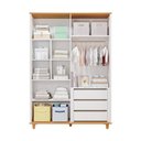 Ver imagem 5 de Guarda-Roupa Infantil 100% MDF 4 Portas e 3 Gavetas 152cm Multimóveis Crper-GRP135 Branco/Madeirado