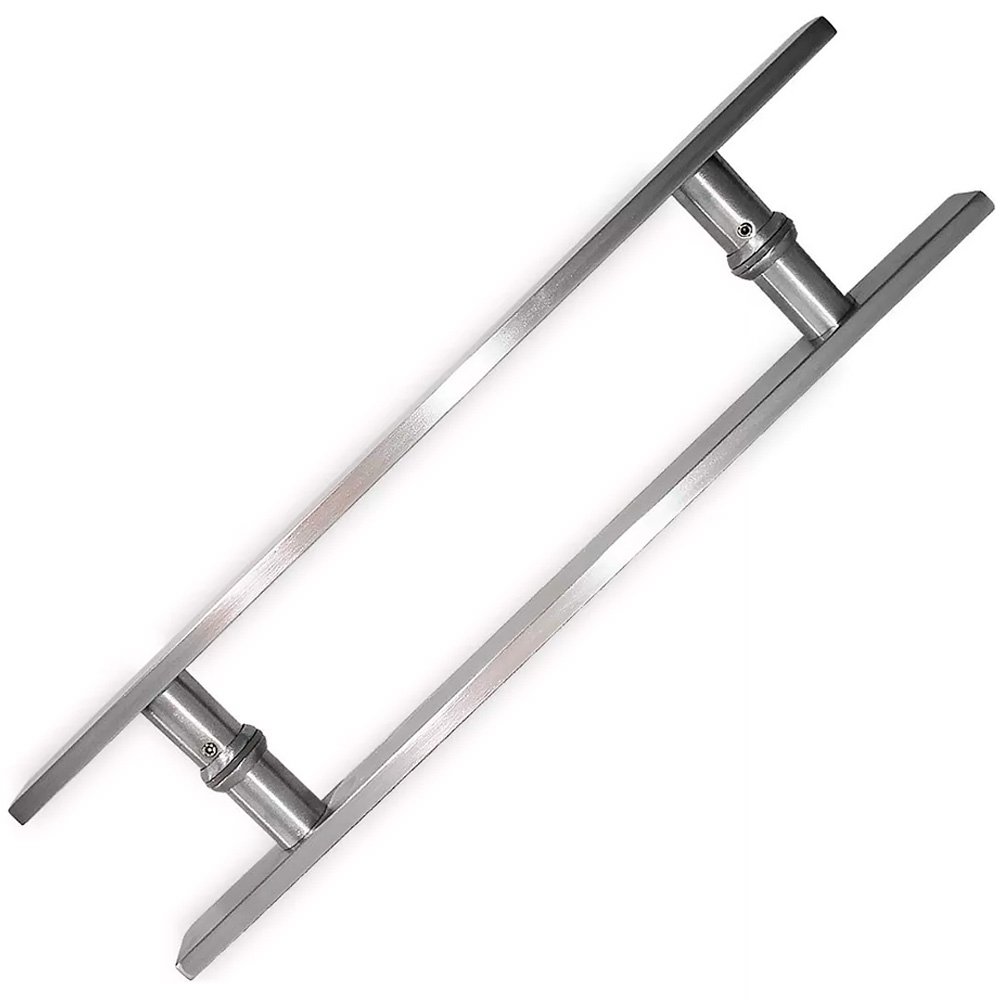 Puxador Porta Aço Inox Escovado de 60cm Par para Pivotante Madeira Vidro - 6