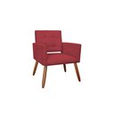 Ver imagem 1 de Poltrona Decorativa Camila Couro Vermelho Pés Madeira Ms Decor