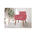 Ver imagem 3 de Poltrona Decorativa Camila Couro Vermelho Pés Madeira Ms Decor