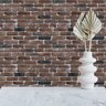 Papel de Parede Adesivo Tijolo Marrom Escuro e Preto 12m - 1