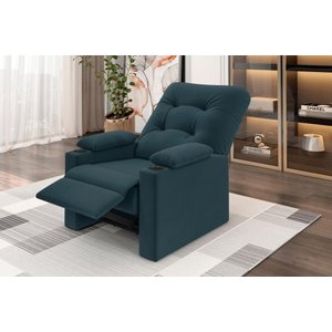 Poltrona Columbia Retrátil/reclinável Porta Copos Suede Xflex Sofás