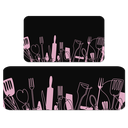 Ver imagem 1 de Jogo de Tapetes de Cozinha Talheres Rosa Capa de Almofada