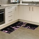 Ver imagem 2 de Jogo de Tapetes de Cozinha Talheres Rosa Capa de Almofada