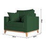 Kit 2 Poltronas Beny Decorativa com 2 Almofadas Suede Verde Base em Madeira Maciça - 5