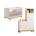 Ver imagem 2 de Quarto Bebe Infantil Q Encanto Berço Vira Cama e Guarda Roupas com Cômoda Qmovi