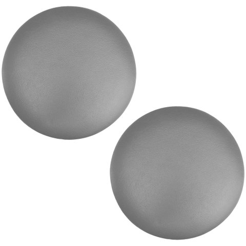 Kit 02 Assentos Redondo Banqueta Cadeira Estofados Poltronas H02 Corino Cinza 25 cm - Lyam Decor Ass