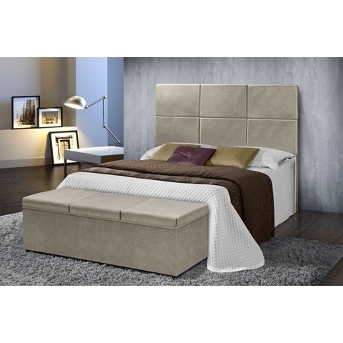 Conj Quarto Cabeceira Recamier Bau Lais 6746 King