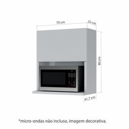 Armário Aéreo Modular Micro 1 Porta Basculante Nesher Rainha 70 Cm Ripado 100% Mdf - 3