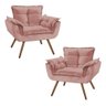 Kit 2 Poltrona Rose Suede Para Sala Escritório - 1