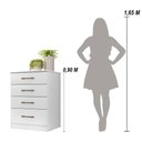 Ver imagem 3 de Kit Guarda Roupa Solteiro com Espelho Madri e Cômoda Ms Branco