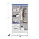 Ver imagem 7 de Kit Guarda Roupa Solteiro com Espelho Madri e Cômoda Ms Branco