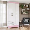 Ver imagem 4 de Guarda-Roupa Solteiro 3 Portas 2 Gavetas Alvorada Henn