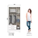Ver imagem 3 de Guarda-Roupa Solteiro 3 Portas 2 Gavetas Alvorada Henn Branco/Rosa Chá