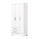 Ver imagem 2 de Guarda-Roupa Solteiro 3 Portas 2 Gavetas Alvorada Henn Branco/Rosa Chá