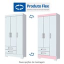 Ver imagem 6 de Guarda-Roupa Solteiro 3 Portas 2 Gavetas Alvorada Henn Branco/Rosa Chá