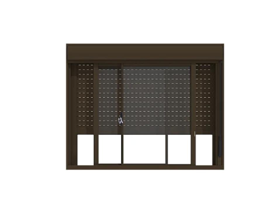 Janela com Persiana Integrada Alumínio Bronze - 120x150