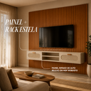 Ver imagem 4 de Painel + Rack Ripado MDF 2 Gavetas 180cm Sala Estar Suspenso na Parede Quarto Estela:Off White/Natur