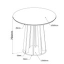 Ver imagem 3 de Conjunto Sala de Jantar 4 Lugares Redondo Tampo de Vidro MDF Fiora Bege/Mel/Off White