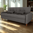 Ver imagem 1 de Sofa Cama 2 Lugares 206 Cm Donna Linho Vancouver E484 Chumbo Milani Store