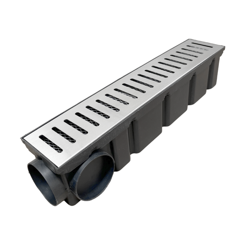 Ralo Linear 10x50 Inox 304 com Calha de Escoamento Sequencial Modular e Tela anti insetos