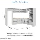Ver imagem 4 de Cozinha Planejada 12 Peças sem Tampo com Cristaleira e Kit Lat Marselha CabeCasa MadeiraOriginals Branco