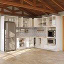Ver imagem 2 de Cozinha Planejada 12 Peças sem Tampo com Cristaleira e Kit Lat Marselha CabeCasa MadeiraOriginals Branco