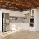Ver imagem 1 de Cozinha Planejada 12 Peças sem Tampo com Cristaleira e Kit Lat Marselha CabeCasa MadeiraOriginals Branco